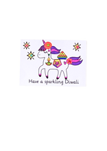 Load image into Gallery viewer, Make-your-own Diwali Dinosaur and Unicorn Cards -4pk
