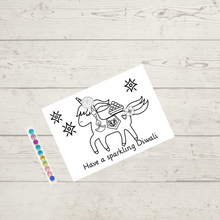 Load image into Gallery viewer, Make-your-own Diwali Unicorn Cards - 4pk
